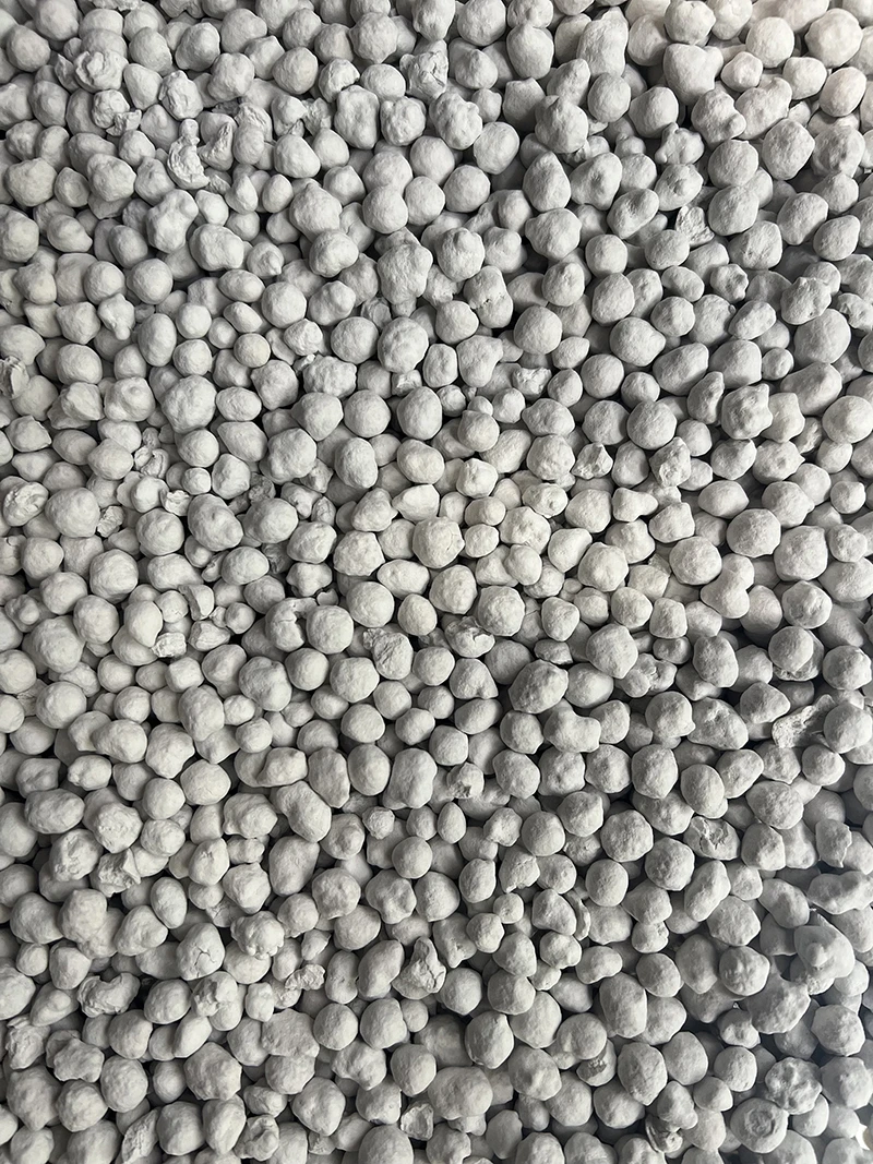 Close-up view of JJM® pH Power Pellets®, the non-toxic, magnesium hydroxide-based media used in condensate neutralizers